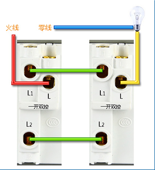 （3）所有双控开关包括带开关的开关部份接线图-汉的电气